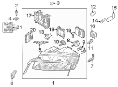 FRONT LAMPS. HEADLAMP COMPONENTS.