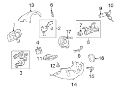 STEERING COLUMN. SHROUD. SWITCHES & LEVERS.