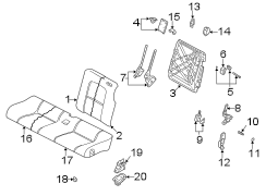 SEATS & TRACKS. REAR SEAT COMPONENTS.