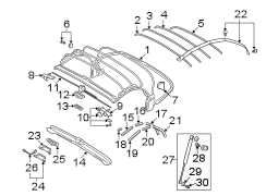 CONVERTIBLE/SOFT TOP. FRAME & COMPONENTS.