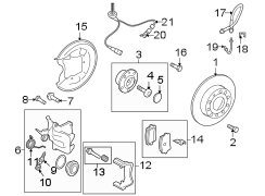 REAR SUSPENSION. BRAKE COMPONENTS.