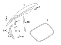 TRUNK LID. LID & COMPONENTS.