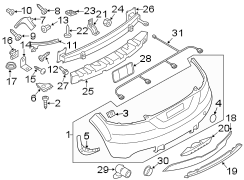 Rear bumper. Bumper & components.