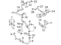 Turbocharger Coolant Line (Rear). A line that carries.