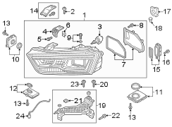 FRONT LAMPS. HEADLAMP COMPONENTS.