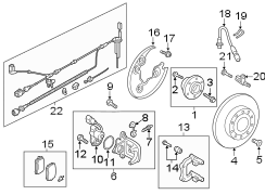 REAR SUSPENSION. BRAKE COMPONENTS.