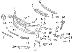 FRONT BUMPER & GRILLE. BUMPER & COMPONENTS.