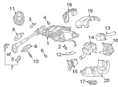 SHROUD. STEERING COLUMN ASSEMBLY. SWITCHES & LEVERS.