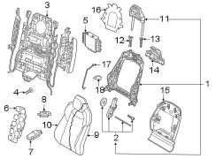 Seats & tracks. Front seat components.