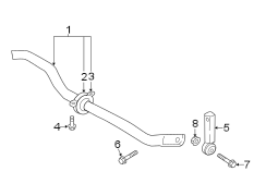 REAR SUSPENSION. STABILIZER BAR & COMPONENTS.