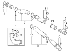 Intercooler Pipe (Front, Rear, Upper). A pipe that transfers.