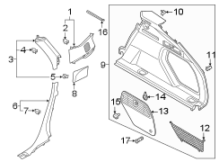 Body D-Pillar Trim Panel (Rear, Upper)