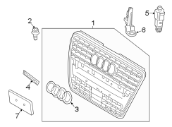 FRONT BUMPER & GRILLE. GRILLE & COMPONENTS.