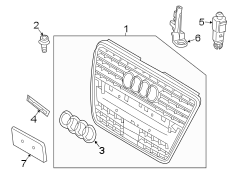 FRONT BUMPER & GRILLE. GRILLE & COMPONENTS.