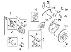 REAR SUSPENSION. BRAKE COMPONENTS.