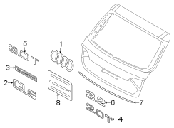 LIFT GATE. EXTERIOR TRIM.