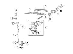 LIFT GATE. REAR WIPER COMPONENTS.