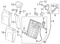 Bracket. Folding. Seat. Latch. Release Handle. Actuator. Pull strap. A component that.