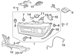 FRONT LAMPS. HEADLAMP COMPONENTS.