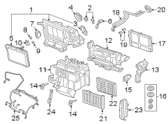 Air conditioner & heater. Evaporator components.