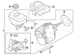 Cowl. Components on dash panel.