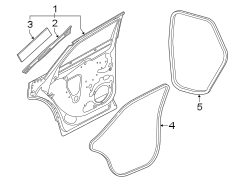 Rear door. Door & components.