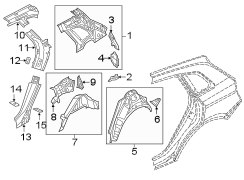 Quarter Panel Reinforcement Bracket (Lower)