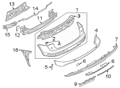 Rear bumper. Bumper & components.