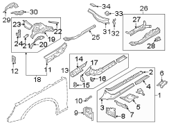 Fender. Structural components & rails.