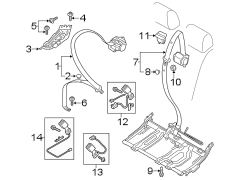 RESTRAINT SYSTEMS. SECOND ROW SEAT BELTS.