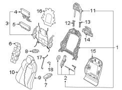 Seats & tracks. Front seat components.