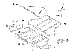 RADIATOR SUPPORT. SPLASH SHIELDS.