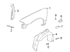 EXTERIOR TRIM. FENDER & COMPONENTS.