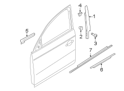 FRONT DOOR. EXTERIOR TRIM.