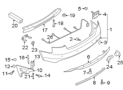 REAR BUMPER. BUMPER & COMPONENTS.