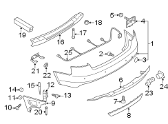 REAR BUMPER. BUMPER & COMPONENTS.