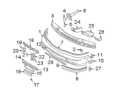 Front bumper. Bumper & components.