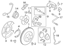 Rear suspension. Brake components.