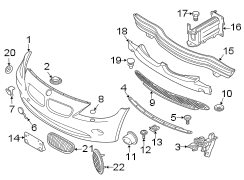 Front bumper & grille. Bumper & components. Door & components.