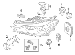 FRONT LAMPS. HEADLAMP COMPONENTS.