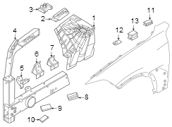 Fender Rail (Right, Front, Upper)