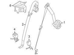 Restraint systems. Rear seat belts.