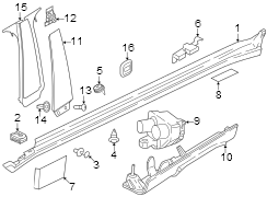 Rocker Panel Molding Bracket (Left)