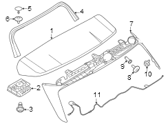 Nut. Air guide. Back Glass Deflector. Sliding. Spoiler. (Lower). A Nut used to attach the.