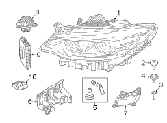 FRONT LAMPS. HEADLAMP COMPONENTS.