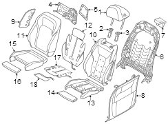 Seat back frame support plate. Supporting plate. (Right)