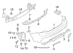 Rear bumper. Bumper & components.