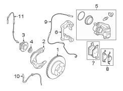 FRONT SUSPENSION. BRAKE COMPONENTS.