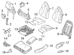 Seats & tracks. Driver seat components.