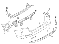 Rear bumper. Bumper & components.